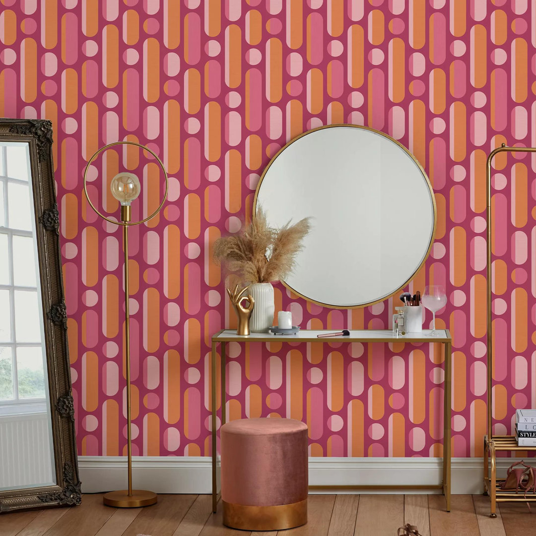 Envy Morse Geometric Wallpaper Pink 10cm L X 52cm W